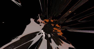 Evrende renkli bir patlama soyut bir sahne.