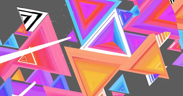 Fundo Colorido Composto Por Triângulos Pirâmides Estilo Cartoonish — Fotografia de Stock