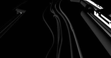 Fütürist bir uzay gemisinin karanlık bir iç mekanı..