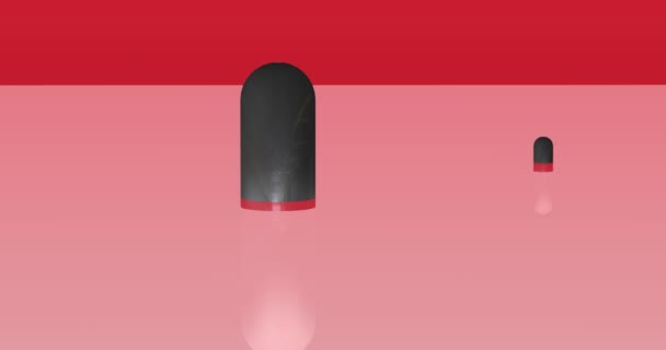 Animación Abstracta Figuras Geométricas Que Mueven Sobre Fondo Rojo Negro — Vídeos de Stock