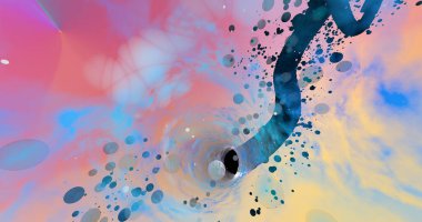 Pastel renk ve solucan deliklerinden yapılan soyut arkaplan.