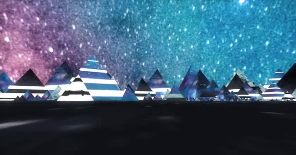 Renkli Arkaplan Üzerinde Desenler Yapan Piramitlerin Soyut Bir Arkaplanı — Stok video