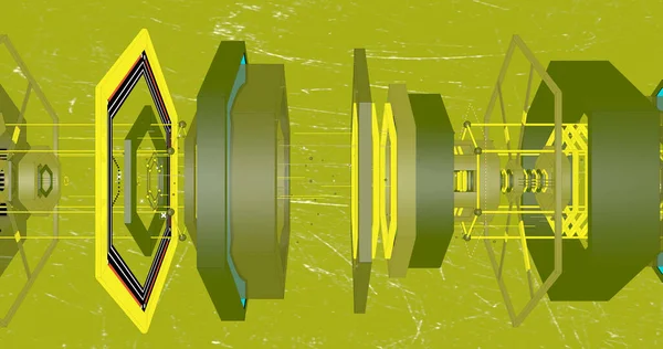 Ročník Sci Pozadí Barevnými Geometrických Figurek Tvorby Vzorů — Stock fotografie