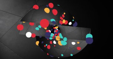 Renklerle dolu bir arkaplan karıştırma ve farklı şekiller oluşturma.