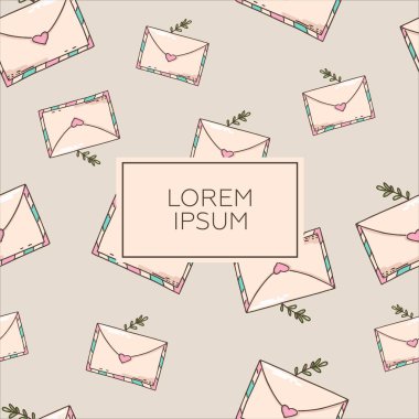 Belgili tanımlık posta güvercin seamless modeli güvercin. Zarf ve mektup kağıt