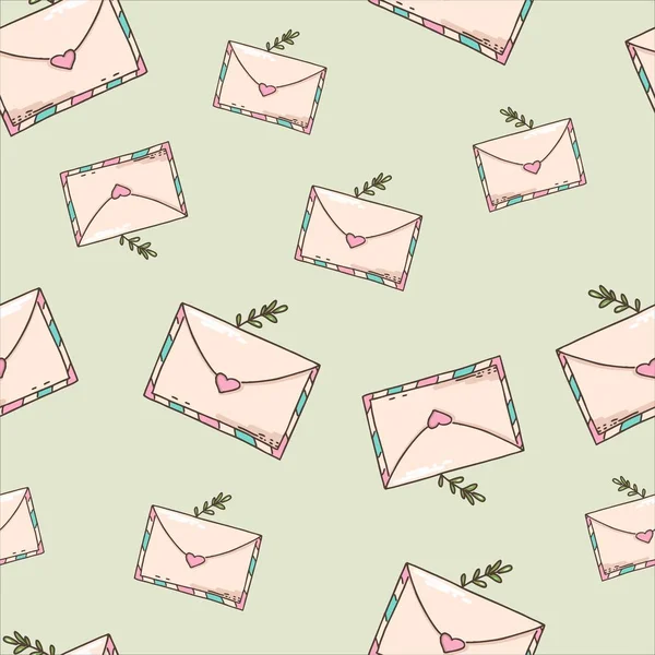 Der Post Taube Nahtlose Muster Umschlag Und Briefpapier — Stockvektor