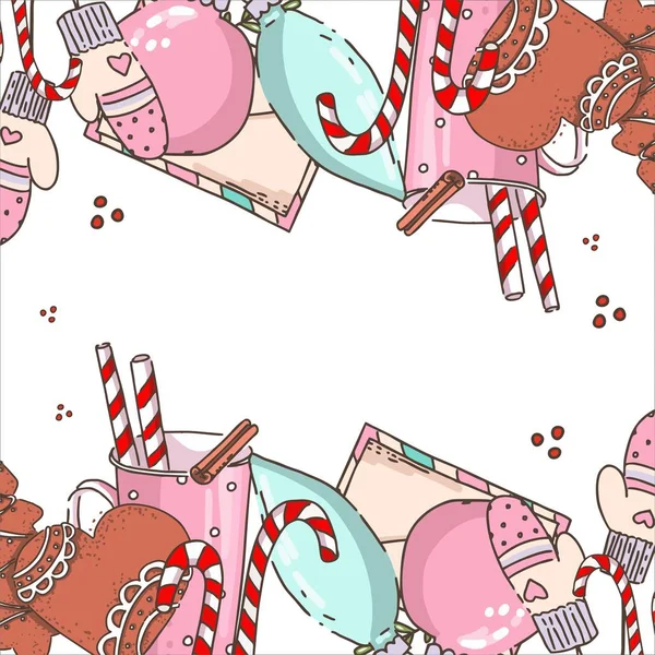 Frohe Neujahrskarten Und Winterurlaubsartikel Bunte Geschenkboxen Gruß Illustration Für Weihnachten — Stockvektor
