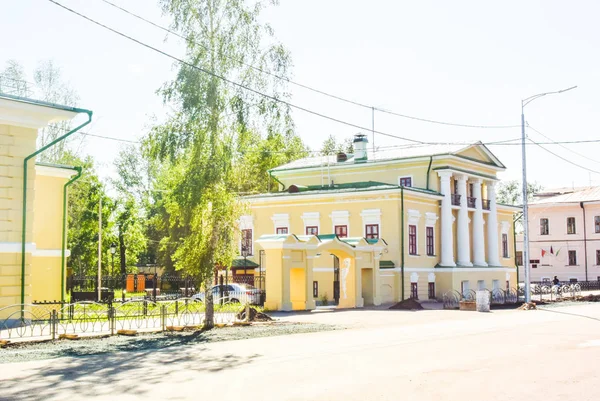 Lesosibirsk Rusia Junio 2019 Antiguas Casas Madera Con Ventanas Talladas — Foto de Stock