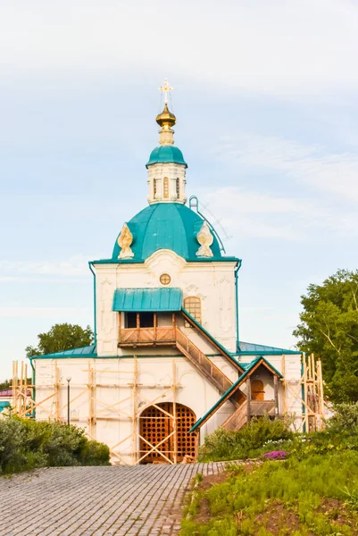 Lesosibirsk Ρωσία Ιούνιος 2019 Παλαιά Ρωσική Ορθόδοξη Εκκλησία Εκτός Πρόσοψης — Φωτογραφία Αρχείου