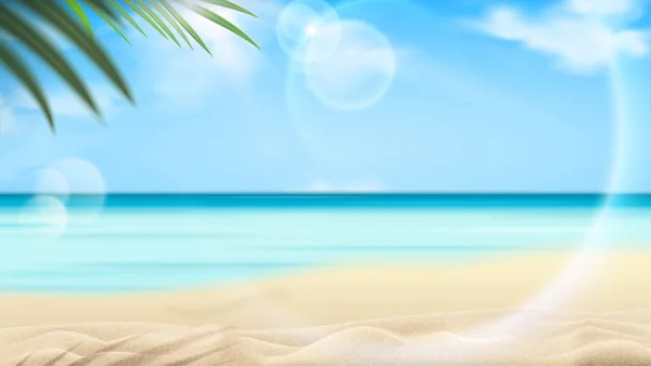 Hermosa Escena Del Resort Playa Con Palmera Agua Clara Del — Vector de stock