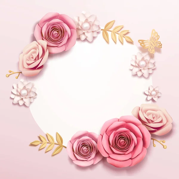 San Valentín Romántico Plantilla Floral Boda Con Espacio Copia Ilustración — Vector de stock