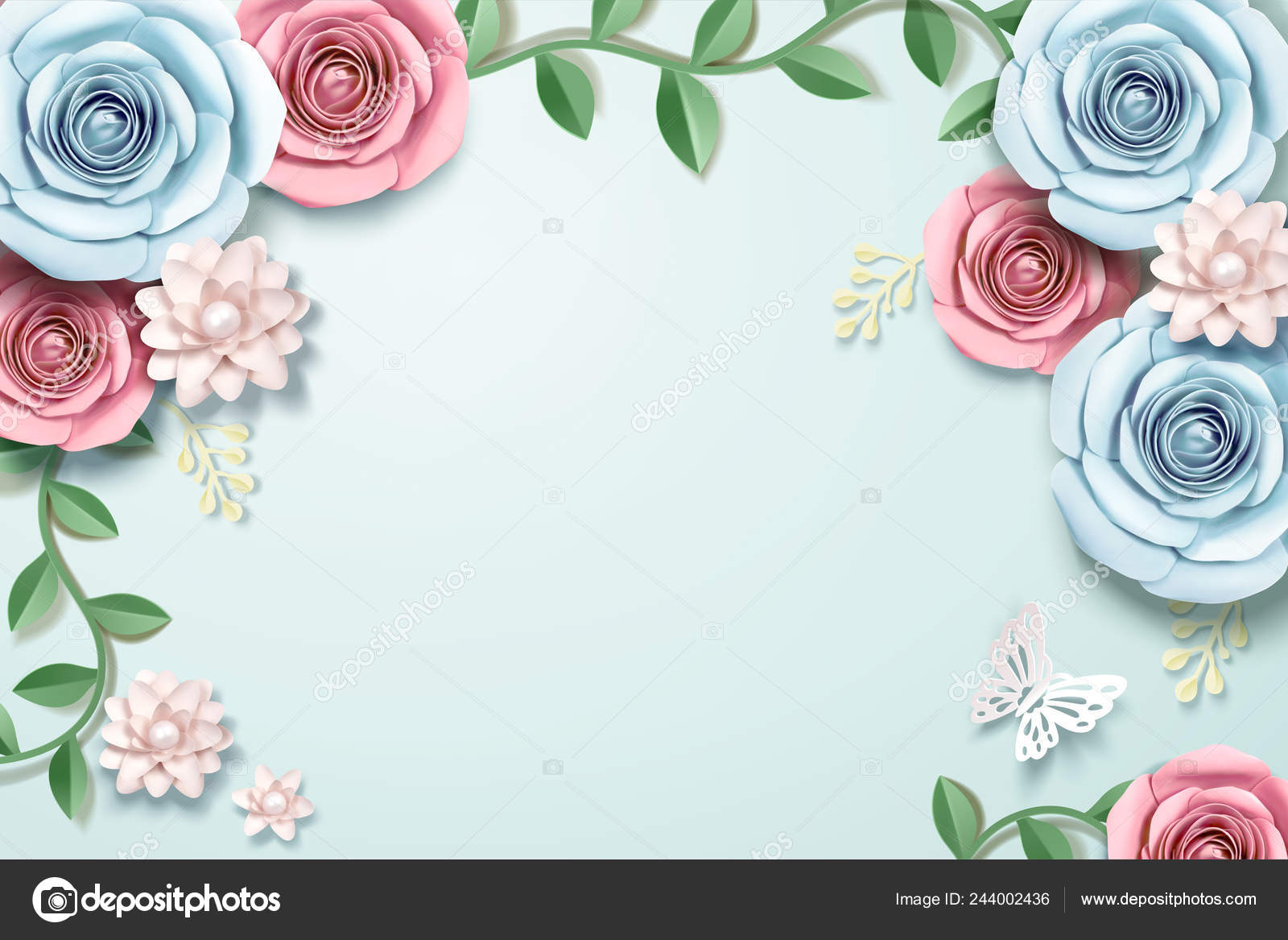 Pink Floral Paper Vector Background Stock Illustration - Download