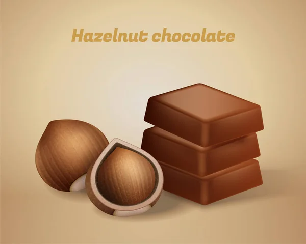 Haselnuss-Schokolade-Snacks — Stockvektor