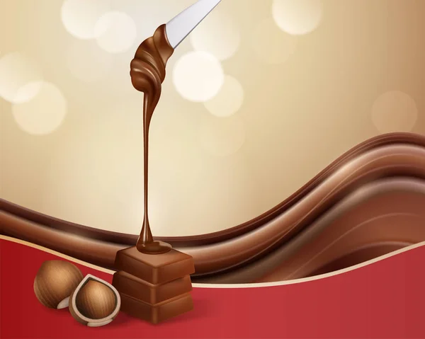 Čokoláda kape vložit — Stockový vektor