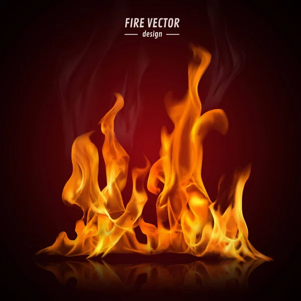 Burning fire in orange tone — Stock Vector