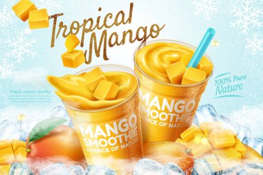 Mango dondurulmuş Smoothie reklamları