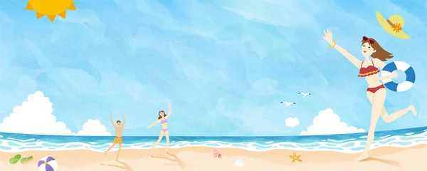 Heure d "été à la plage — Image vectorielle