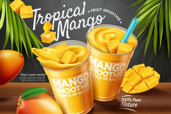 Mango smoothie ads Royalty Free Stock Vectors