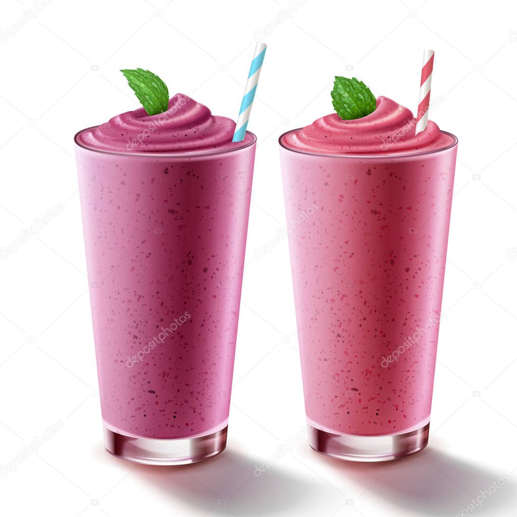 Mix berry smoothie in glass