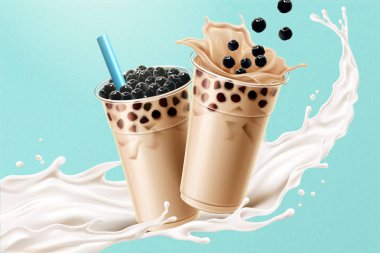 Kabarcıklı süt çay reklamları