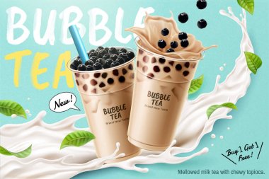 Kabarcıklı süt çay reklamları