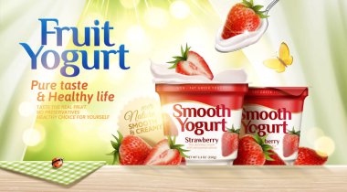 Çilekli yoğurt reklamları
