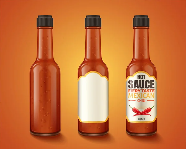 Envase del producto salsa caliente — Archivo Imágenes Vectoriales