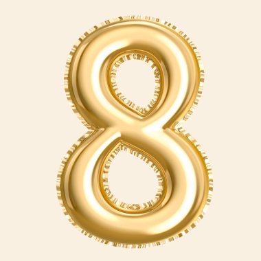 Altın renkli balon sayısı 8