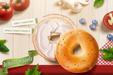 Lezzetli buğday simit reklamları