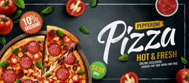 Pepperoni pizza afiş reklamlar