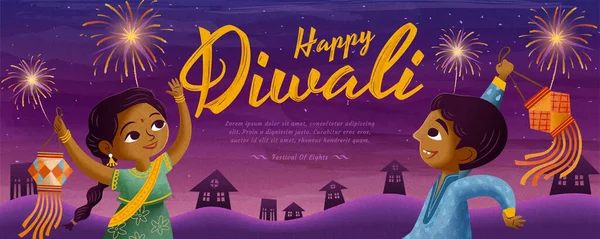 Design heureux diwali — Image vectorielle