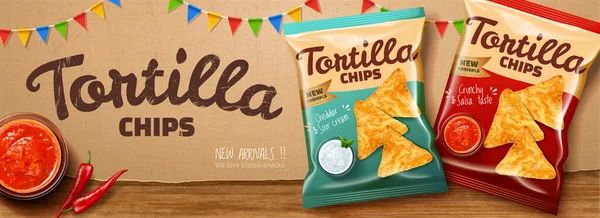 Tortilla chips ads — Stock Vector