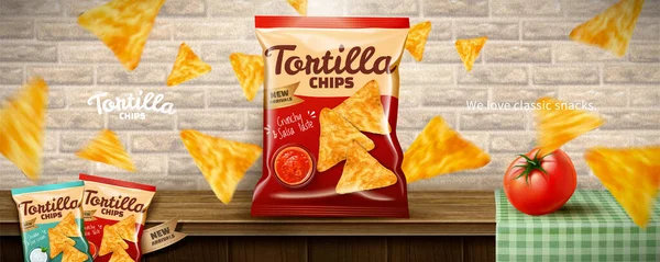 Tortilla chips ads — Stock Vector