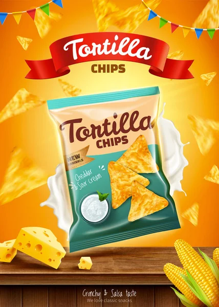Tortilla chips ads — Stock Vector