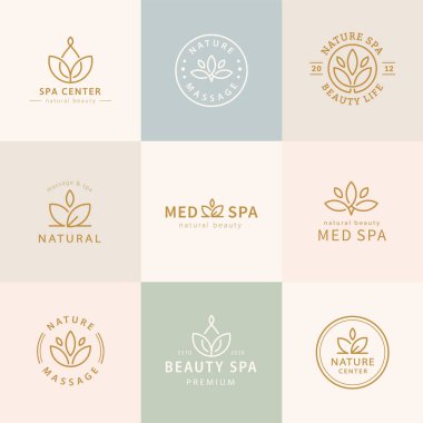 Lotus logosu dizaynı, Zen ve Barış kavramı, spa, yoga, zihinsel danışma, farkındalık ve aroma terapisine uygulanabilir.