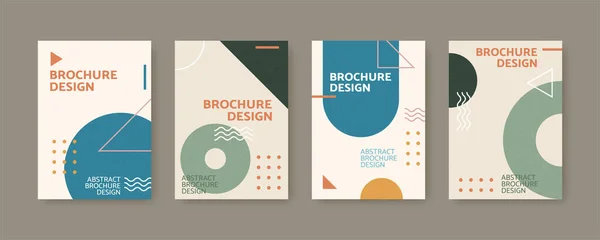 Kolekcja Szablonu Okładki Stylu Bauhaus Zaprojektowany Klasycznych Wzorów Geometrycznych Kolorze — Wektor stockowy