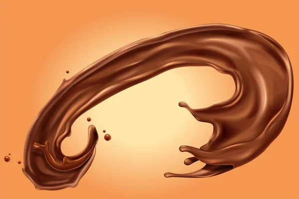 Salpicadura Líquida Del Chocolate Para Uso Del Diseño Elemento Ilustración — Vector de stock