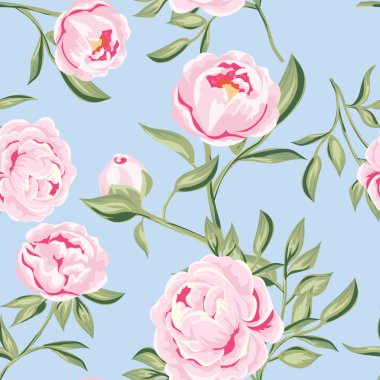 seamless modeli pembe şakayık çiçekleri. vektör çizim kumaş, tebrik kartları, ambalajlar için