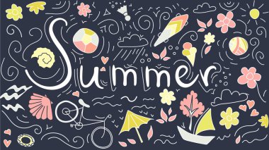  desen, Bisiklet, kaykay, top, süsleri ile kabuklar ve çiçekler.