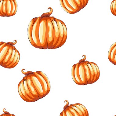 kabak ile Seamless modeli. Cadılar Bayramı kartı. vektör. kabaklar suluboya styl