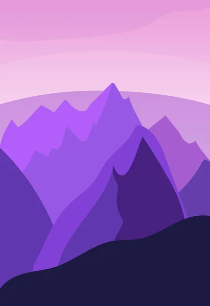 Bjerge Vektor Baggrund Med Polygonal Landskab Illustration Fladt Design Vektorillustration – Stock-vektor