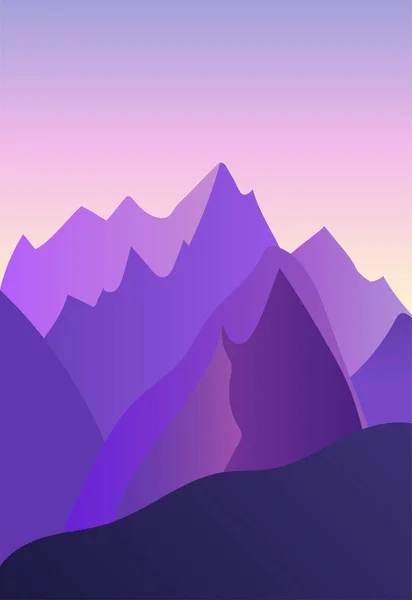Mountains Vector Background Polygonal Landscape Illustration Flat Design Vector Illustration — Stock Vector