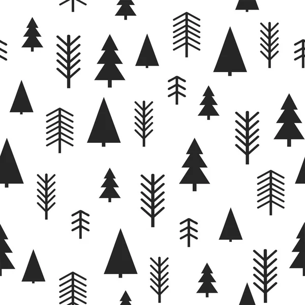 Padrão Sem Costura Árvores Natal Ilustração Vetorial — Vetor de Stock