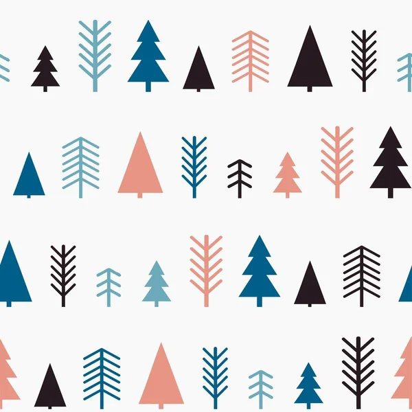 Vzor Bezešvé Vánočních Stromků Vektorové Ilustrace — Stockový vektor