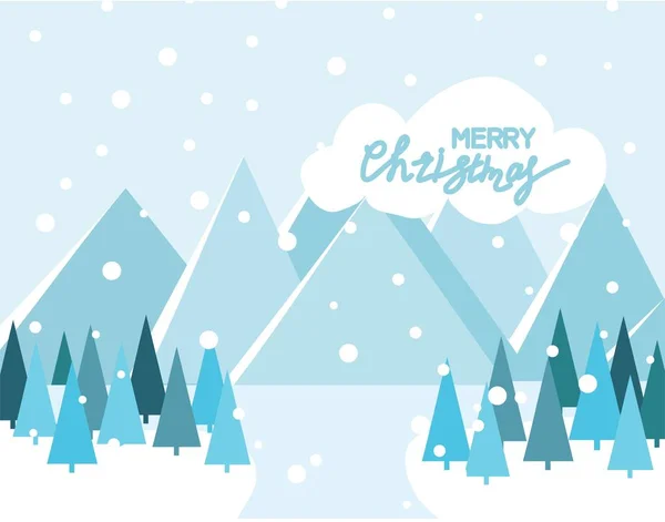 Joyeux Paysage Noël Illustration Vectorielle — Image vectorielle