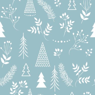 Basit Noel desenleri kümesi. renkli Noel ağaçları Illustration. düz tasarım. Kış vektör çizim