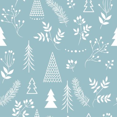 Basit Noel desenleri kümesi. renkli Noel ağaçları Illustration. düz tasarım. Kış vektör çizim
