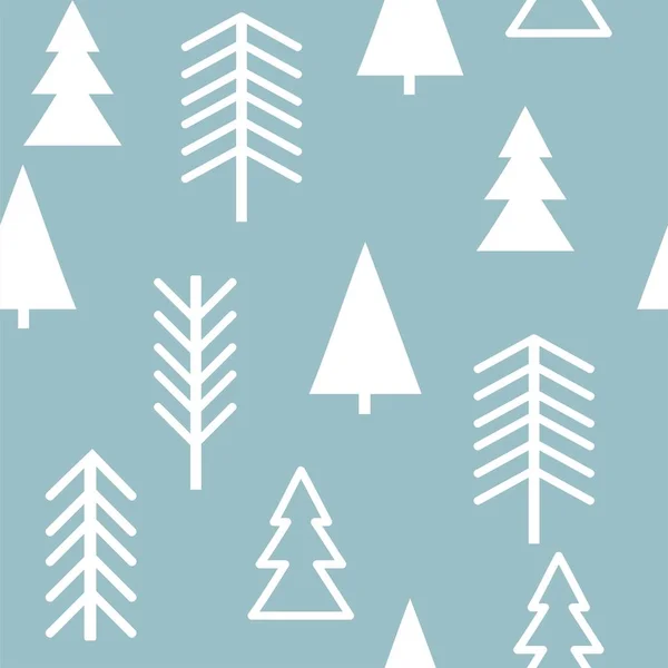 Conjunto Padrões Simples Natal Ilustração Cores Árvores Natal Design Plano — Vetor de Stock