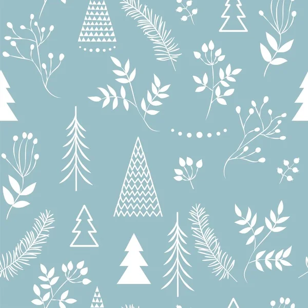 Conjunto Padrões Simples Natal Ilustração Cores Árvores Natal Design Plano —  Vetores de Stock
