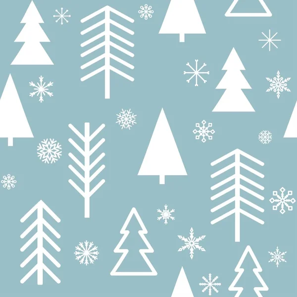 一套简单的圣诞图案 圣诞树的颜色插图 扁平化设计 冬天向量例证 — 图库矢量图片